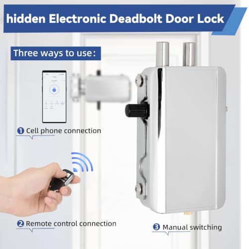 Remote Control Deadbolt Lock with 4 Remotes Contol and App