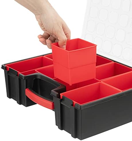 INTERTOOL Hardware Organizer with 8 Deep Removable Bins - Small Parts Storage...