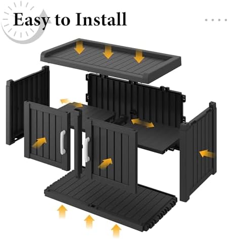 Outdoor Shoe Bench, Waterproof UV-Resistant Indoor Resin Shoe Cabinet, Entryw...