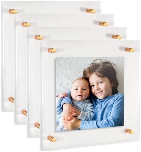ArtToFrames 16x16 Inch Double Panel Floating Acrylic Picture Frame comes (4 P...