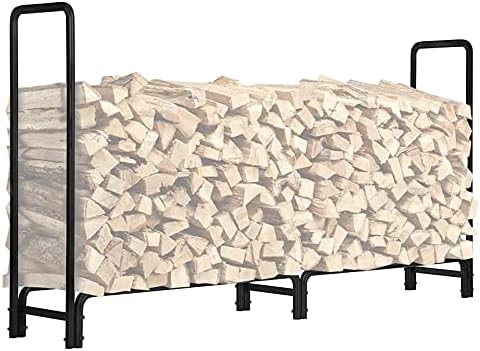 AKSG 8ft Firewood Rack Outdoor Heavy Duty Log Rack Firewood Storage Rack Fire...