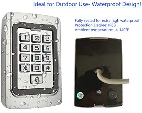 IP68 Waterproof Universal 12V 24VDC Metal Case Digital Wired Keypad for Garag...