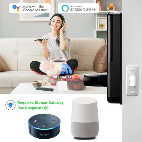 Smart Door Lock, OLUMAT Keyless Entry Door Lock Fingerprint Door Lock with Ke...