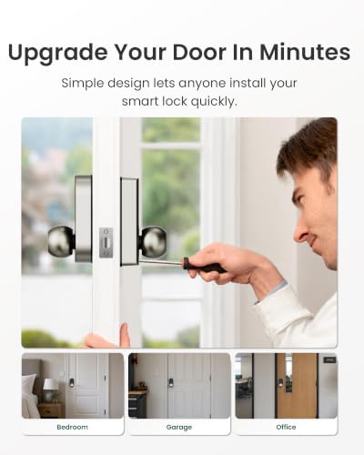 DESLOC D212 Fingerprint Door Knob Lock, Built in WiFi, 8-Month Battery