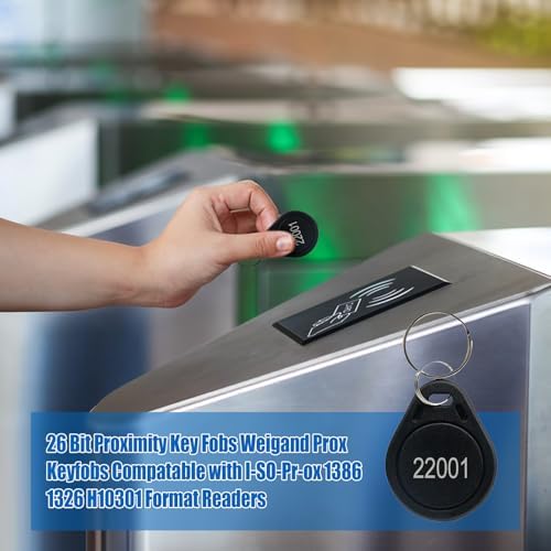 26 Bit Proximity Key Fobs, 50Pcs H I D 125KHZ RFID Key Fob Works with Prox Ke...