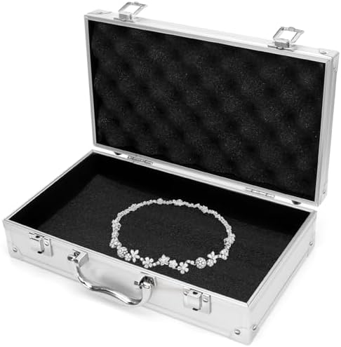 11.8 Inch Aluminum Tool Box Portable, Lockable Handle Portable Medicine Chest Organizer Aluminum Briefcases for Men Women-11.8x3.15x6.7in (30x8x17cm)