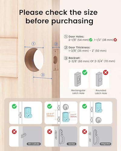 Keyless Entry Door Lock Keypad Smart Knob Electronic Digital Code 4 Pack