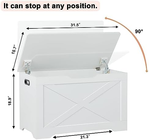 Timberer 31.5" Storage Chest, Wooden Storage Bench, Entryway Shoes Bench