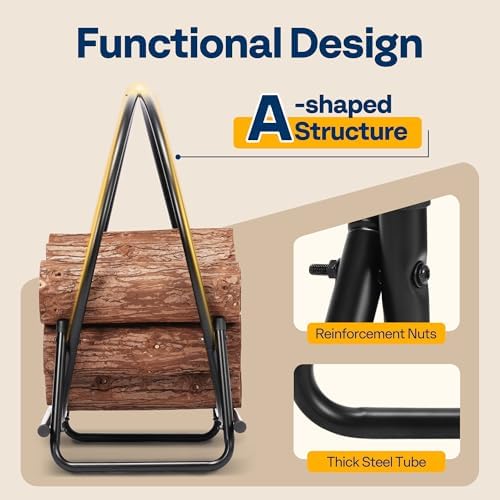 VIVOHOME 28 Inches Firewood Log Rack Hoop with Cover