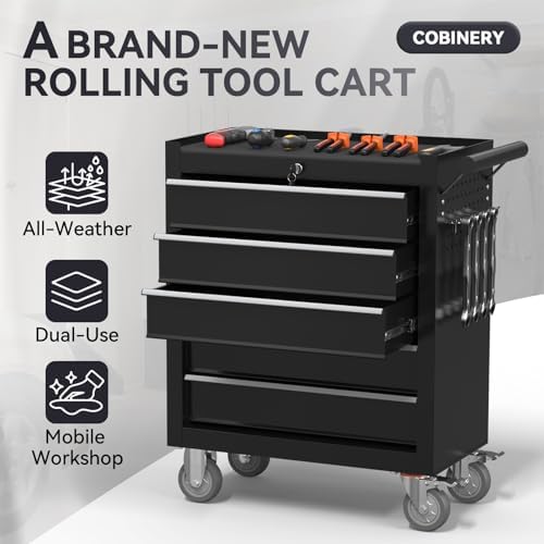 5-Drawer Rolling Tool Chest with Wheels, Metal Tool Storage Cabinet with Lock...
