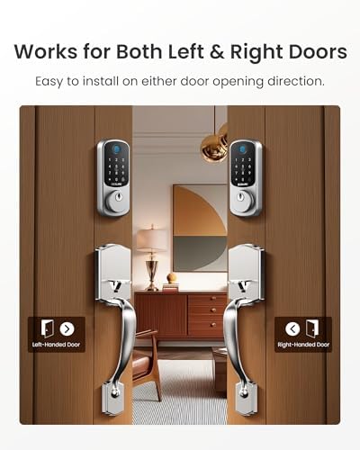 DESLOC B200 Smart Front Door Lock Handle Set, Fingerprint & App Control