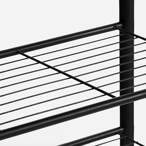 HOOBRO Coat Rack Shoe Bench, 3-Tier Shoe Rack, Industrial Storage Bench