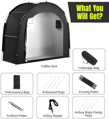Housolution Bike Storage Tent Shed for 3Bikes, Outdoor Portable Bike Cover