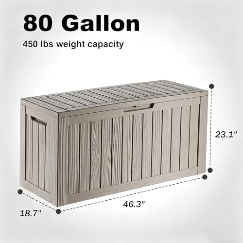 DRATO 80 Gallon Large Deck Box, Outdoor Storage Box for Patio Furniture, Pati...
