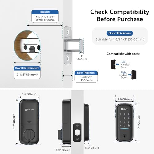 GT5K Smart Lock – Keyless Entry Door Lock with App, Keypad, and Mechanical Ke...