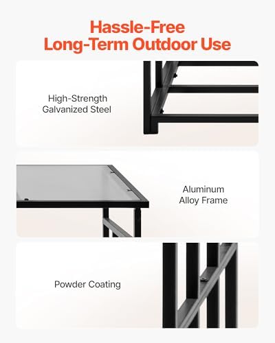 VEVOR Firewood Rack with Sloped Roof, 4 ft Outdoor Firewood Holder, 1/4 Cord ...