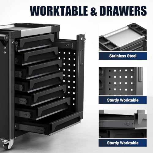7 Drawer Rolling Tool Chest, Side Drawer