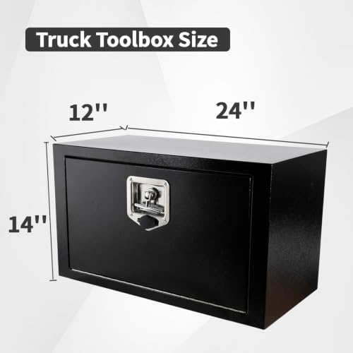 24 Inch Underbody Tool Boxes Set of 2,Underbody Truck Box w/T-Handle Latch an...