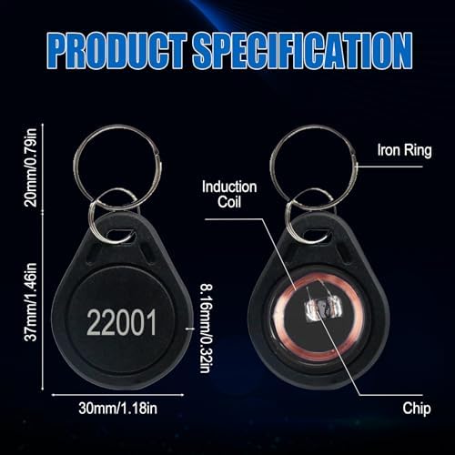 26 Bit Proximity Key Fobs, 50Pcs H I D 125KHZ RFID Key Fob Works with Prox Ke...
