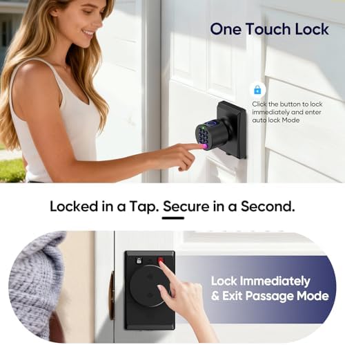 Fingerprint Smart Keyless Entry Door Lock Knob Biometric Keypad Digtal Lock