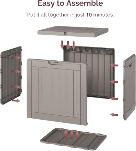 Sersper 30 Gallon Deck Box, Outdoor Lockable Storage Resin Box for Package-Sp...