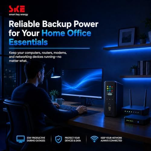 SKE 1500VA/900W Small UPS Battery Backup & Surge Protector