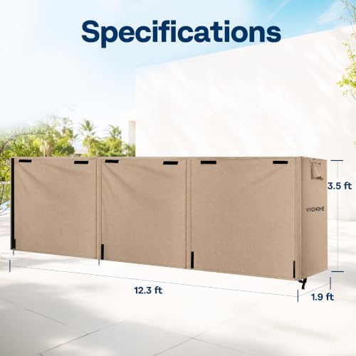 VIVOHOME 12ft Waterproof Outdoor Firewood Log Rack Cover, Brown