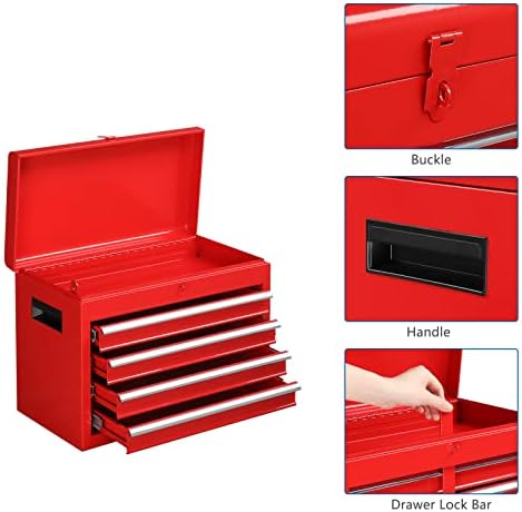 TUFFIOM 5-Drawer Rolling Tool Chest, Tool Storage Cabinet w/Drawers, Lockable...
