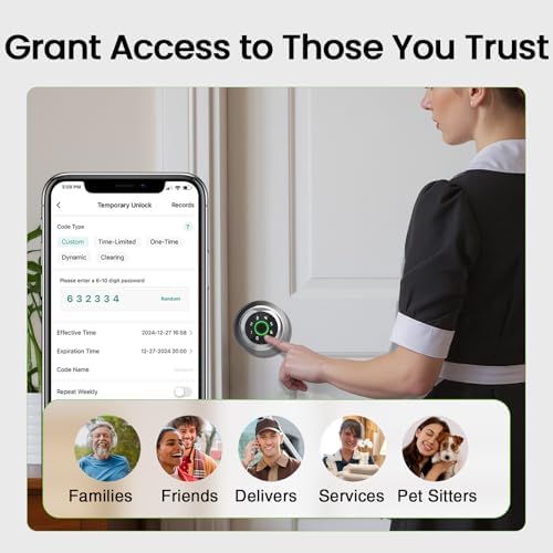 GHome Smart Fingerprint Door Lock, 4 in 1 Smart Fingerprint Door Knob with Ke...