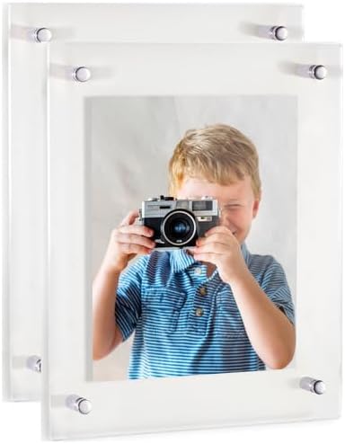 ArtToFrames 16x20 Inch Double Panel Floating Acrylic Picture Frame comes (2 P...