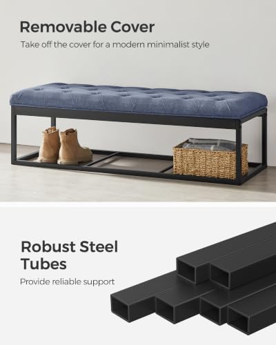 SONGMICS Storage Ottoman Bench, Foot Rest with Legs, Load up to 661.4 lb