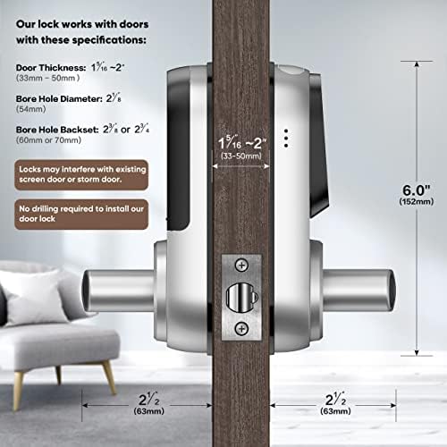 Sifely Keyless Entry Smart Lock - Fingerprint & Keypad Access, Front Door...