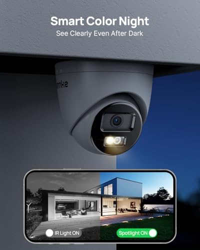 ANNKE 4K/8MP Dome PoE Security Camera Outdoor, Color Night Vision, White