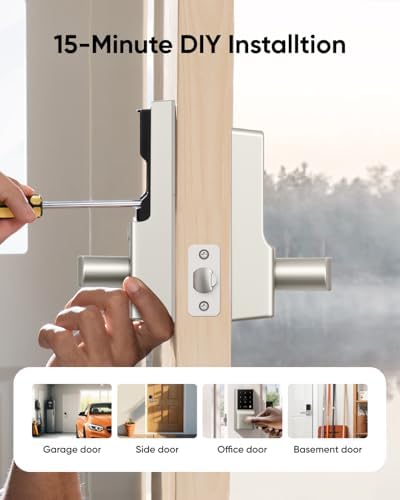 eufy Security Smart Lock C33, Keypad Door Lock with Handle, Built-in Wi-Fi