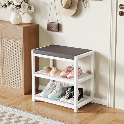 Small Shoe Bench Shoe Rack Storage Bench Entryway Bench Shoe Shelf with Seat ...