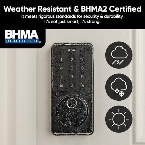Wyze Auto-Lock Bolt v2, Fingerprint Keyless Entry Smart Lock, AI Learning Sca...