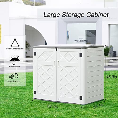 Mrosaa Large Horizontal Storage Sheds,38 cu.ft. Outdoor Storage Box for Garde...
