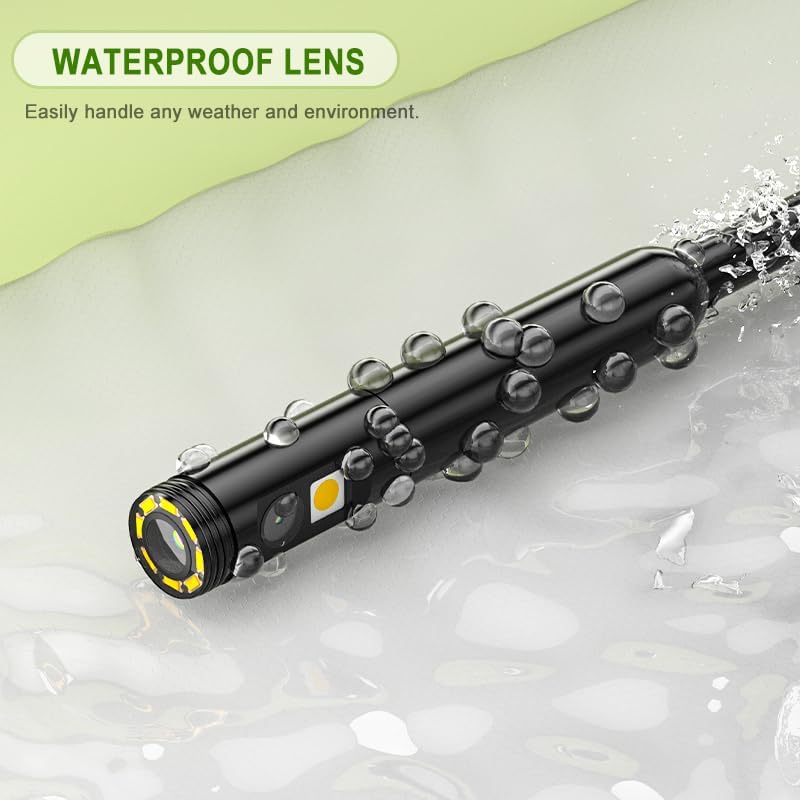 Dual Lens Borescope with Light, 1080P Industrial Endoscope Inspection Camera,...