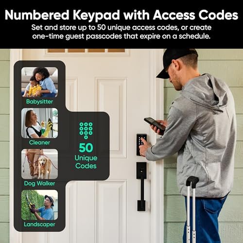 Wyze Auto-Lock Bolt v2, Fingerprint Keyless Entry Smart Lock, AI Learning Sca...