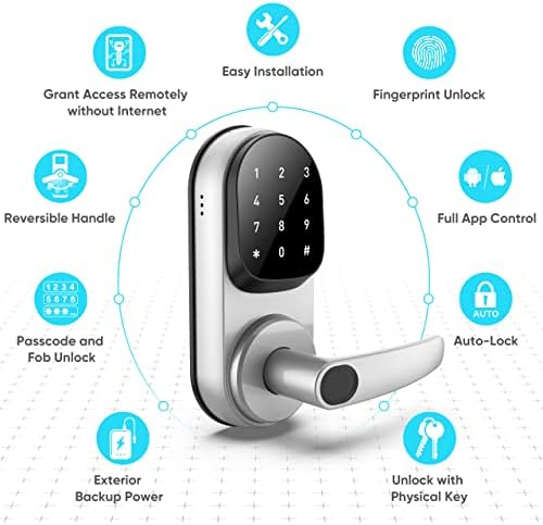 Sifely Keyless Entry Smart Lock - Fingerprint & Keypad Access, Front Door...