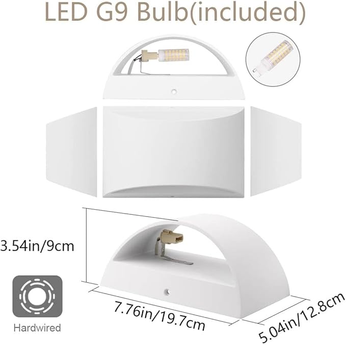 Aipsun 4 Pack Aluminum Modern Indoor LED Wall Sconce Hardwired Interior Wall