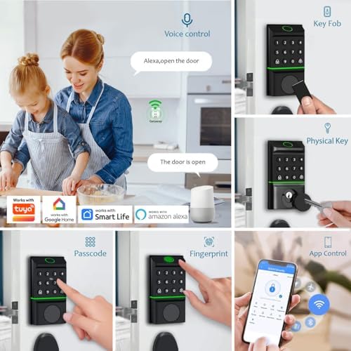 Miko i7 Smart Door Lock with Built-in Doorbell, WiFi Fingerprint Keyless Entr...