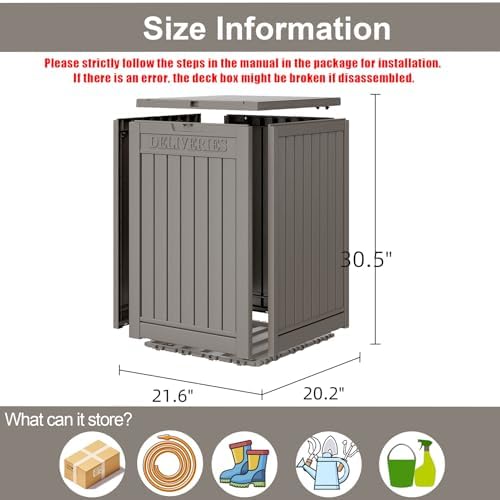 LHBGO Package Delivery Box for Outside, 48 Gallon Storage with Lockable Secur...