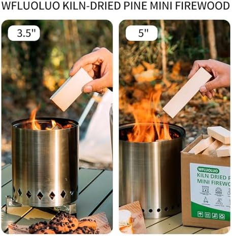 Mini Firewood with 4pcs Fire Starters&Gloves 5'' Lengths Pine Kil...