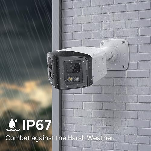 PANOEAGLE 4MP Dual Lens PoE IP Security Camera with 180° Panoramic Angle