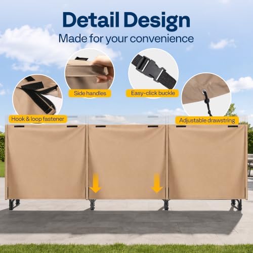 VIVOHOME 12ft Waterproof Outdoor Firewood Log Rack Cover, Brown