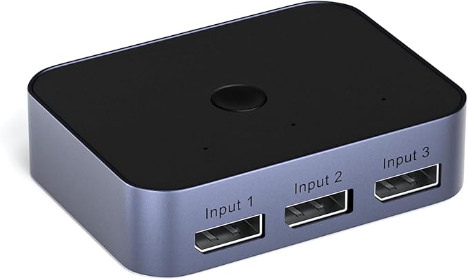Y.D.F 8K@60Hz DisplayPort Switcher 3 in 1 Out DP1.4 32.4Gbps Data Transfer