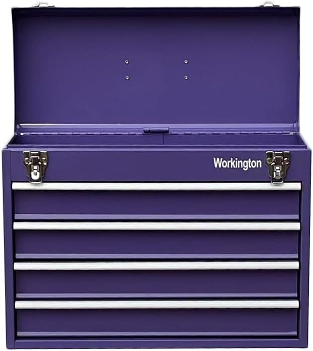 Workington Portable Metal Tool Chest with 4 Drawers, 20" 4-Drawer Tool C...