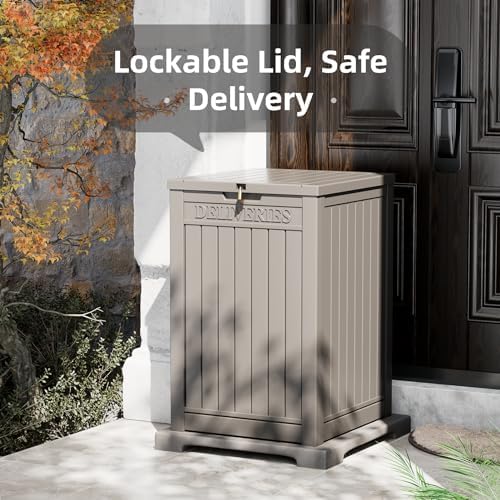 LHBGO Package Delivery Box for Outside, 48 Gallon Storage with Lockable Secur...