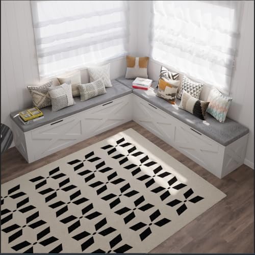 Bobve L-Shape Storage Bench with Cushion, Backless Corner Dining Bench, Kitch...